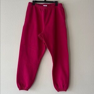 Champion Women hot pink/magenta track sweatpants full length elastic waistband